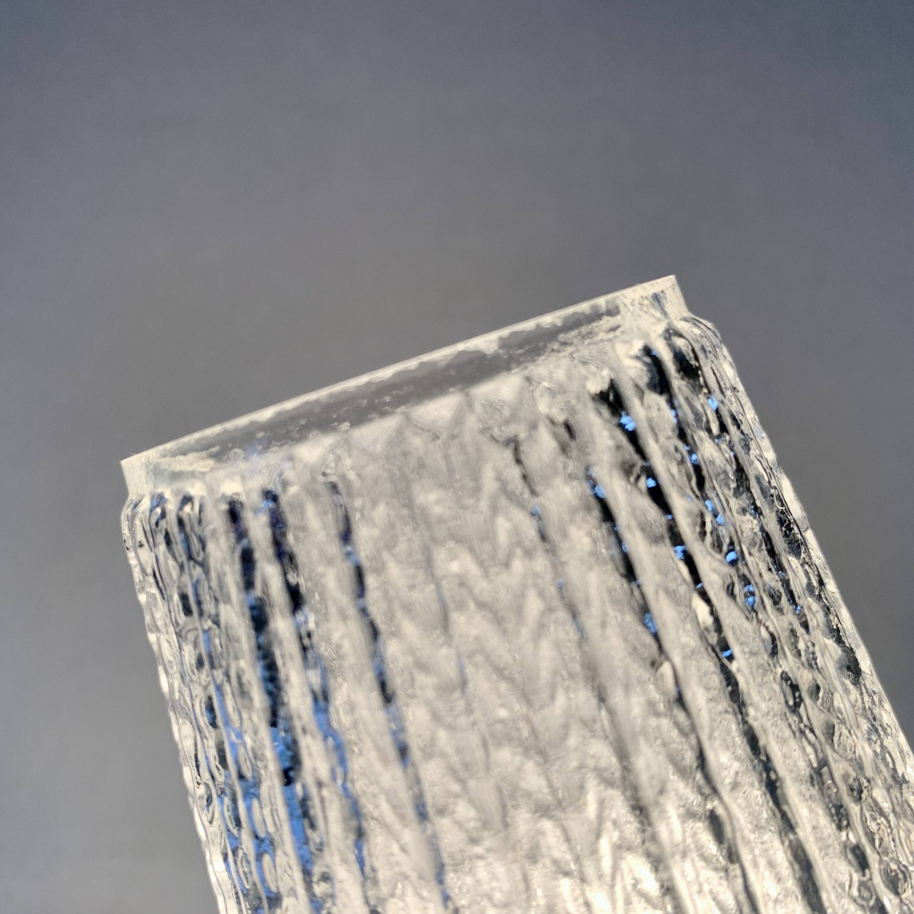 Small vintage bedside lamp in molded glass - 1950s