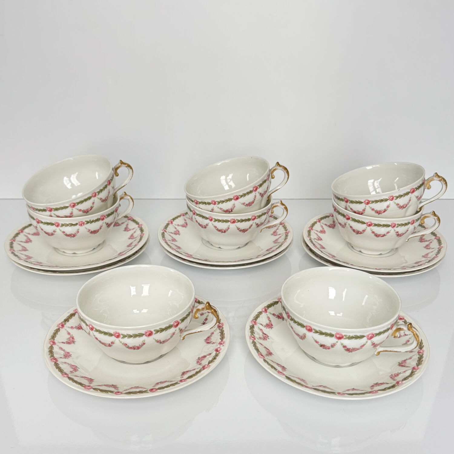 Set of 6 Teacups with Saucers | Bernardaud circa 1900