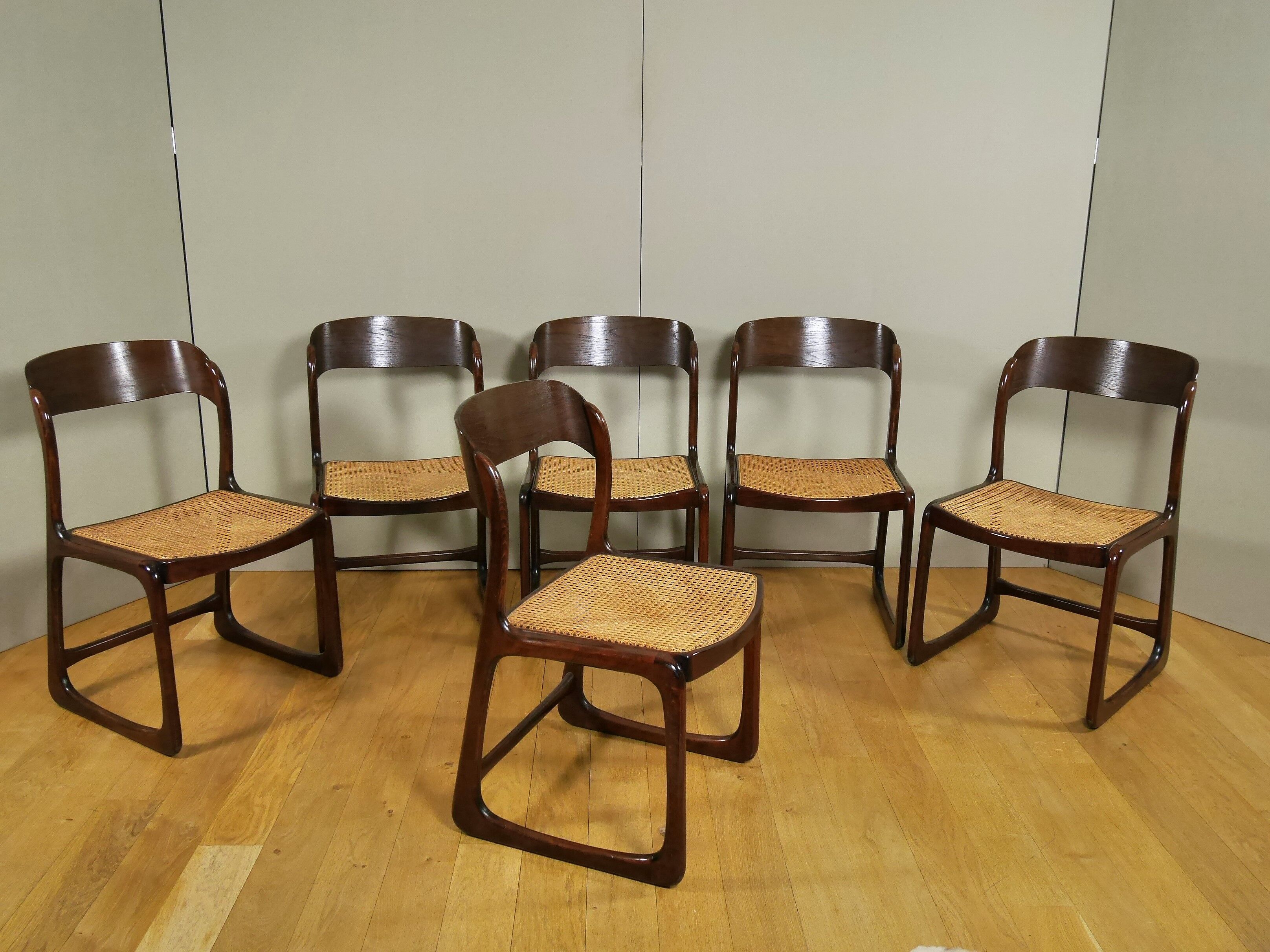 6 chairs canned Baumann 1960