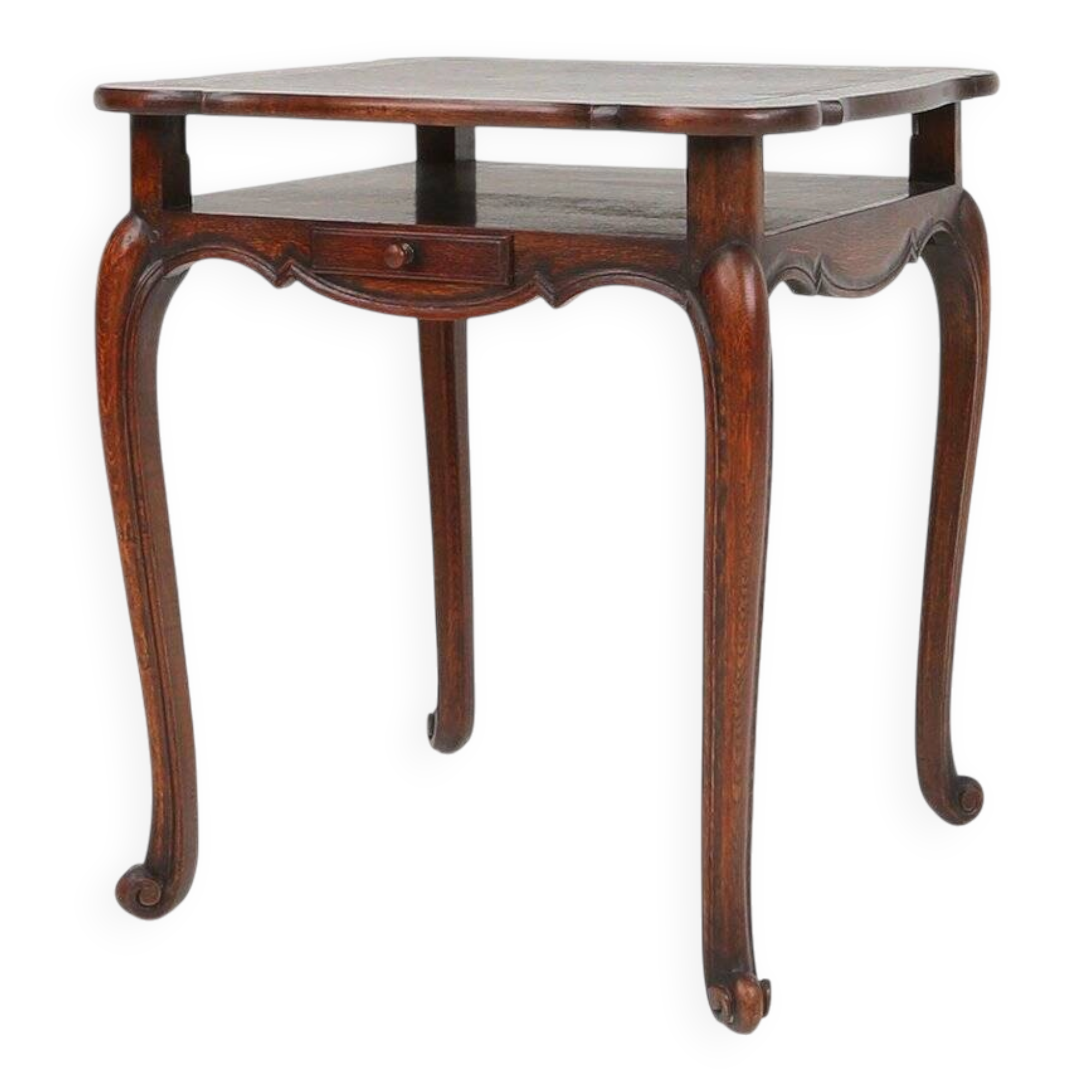 French Card Table in Wood with 2 Drawers, 1890s