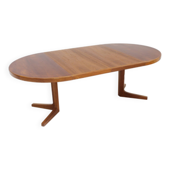 Table à manger ronde extensible danoise vintage des années 1960
