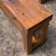 Paire de bancs modernistes en bois années 70