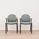 Pair of green armchairs, modernist design, 1970s