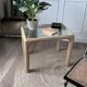 Table basse rotin doré