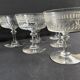 6 champagne glasses in blown, cut and guilloché crystal – Art Deco