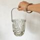 Vintage glass and silver metal ice bucket