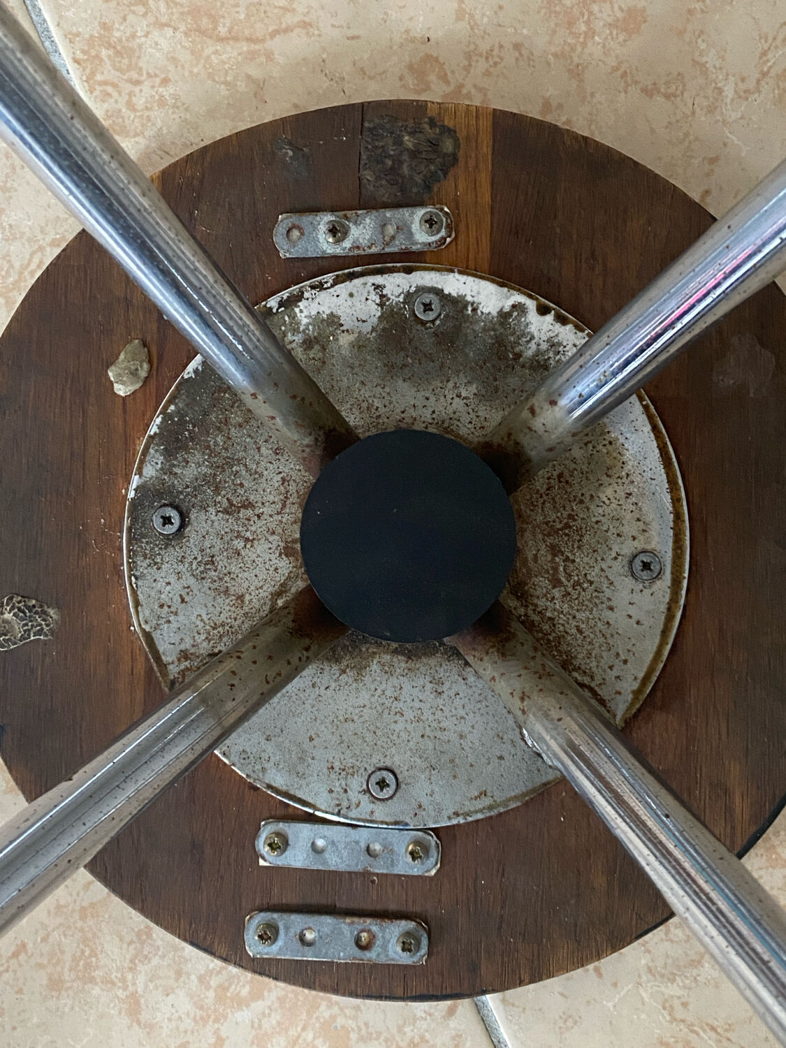 Six industrial bar stools
