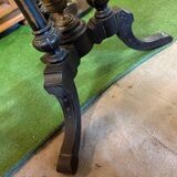 Pedestal table in blackened and fruit wood