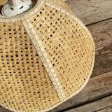 Rattan and flower cane hanging lamp