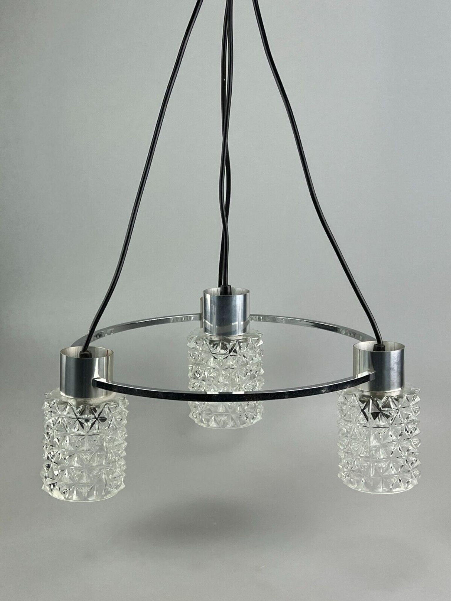 60s 70s lamp fixture ceiling lamp chandelier glass chrome space age