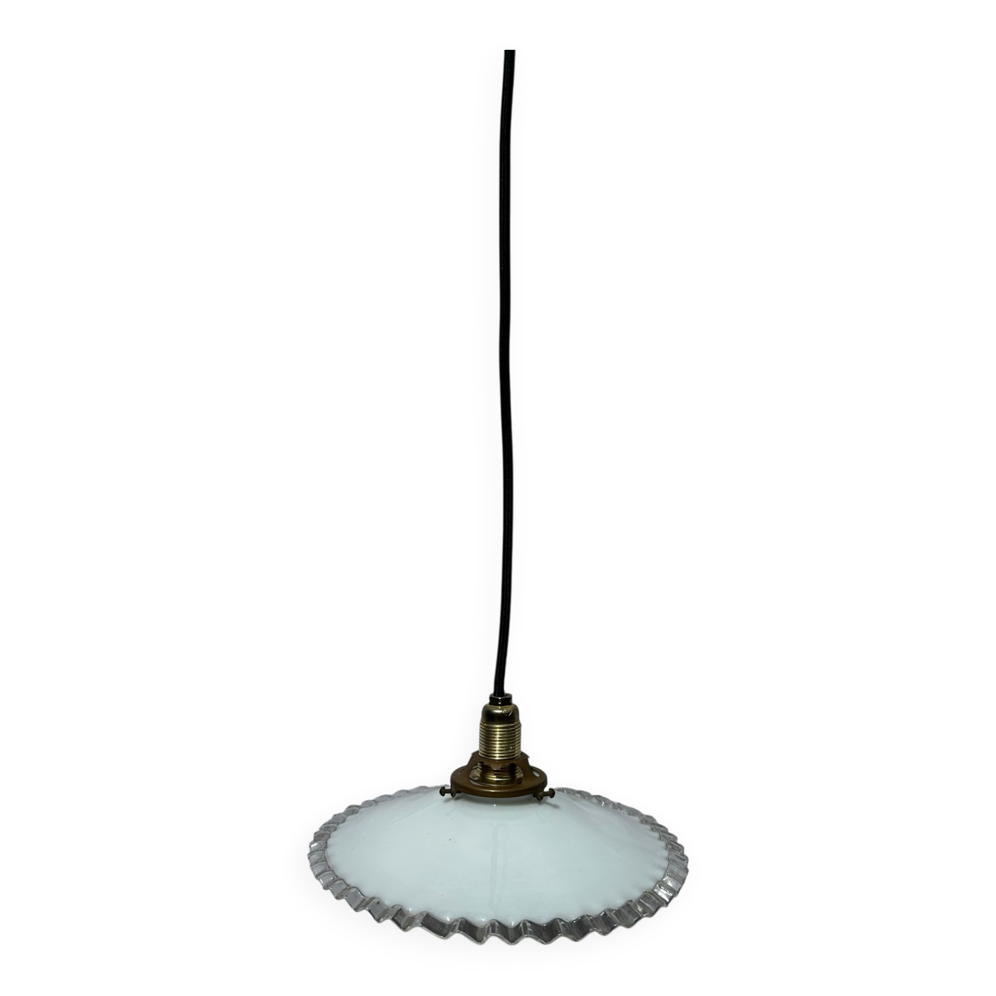 Vintage white opaline suspension lampshade