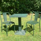 Tolix set, 2 t4 chairs and a Tolix mini kub table