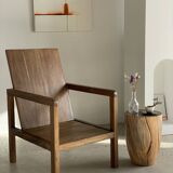 Armchair in natural wood (teak) minimalist design