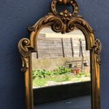 Rock mirror wood and gilded stucco circa 1950 33x78cm