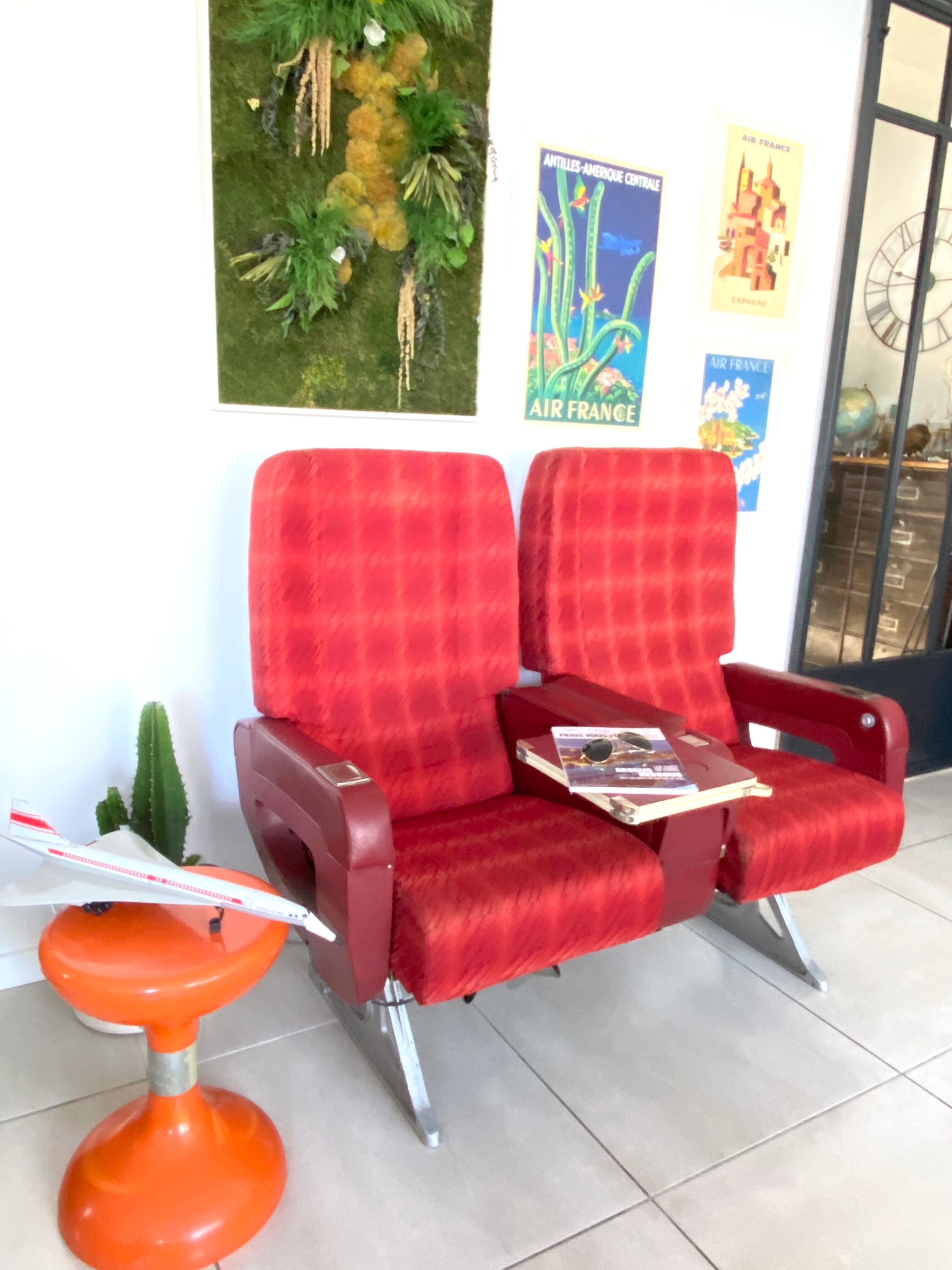 Vintage Air France aircraft chairs