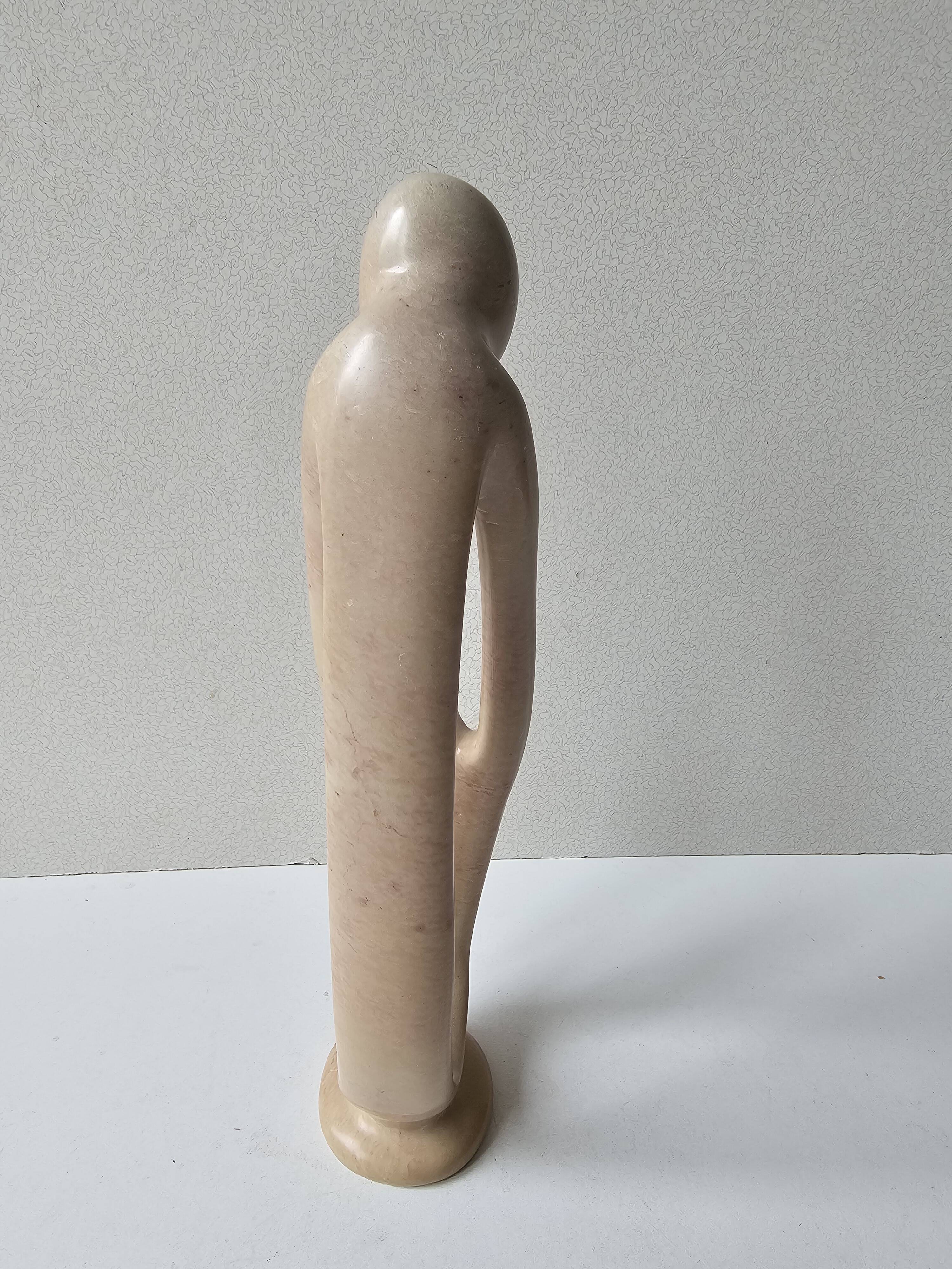 Soapstone Sculpture - Parenting Woman and Child Modern Design