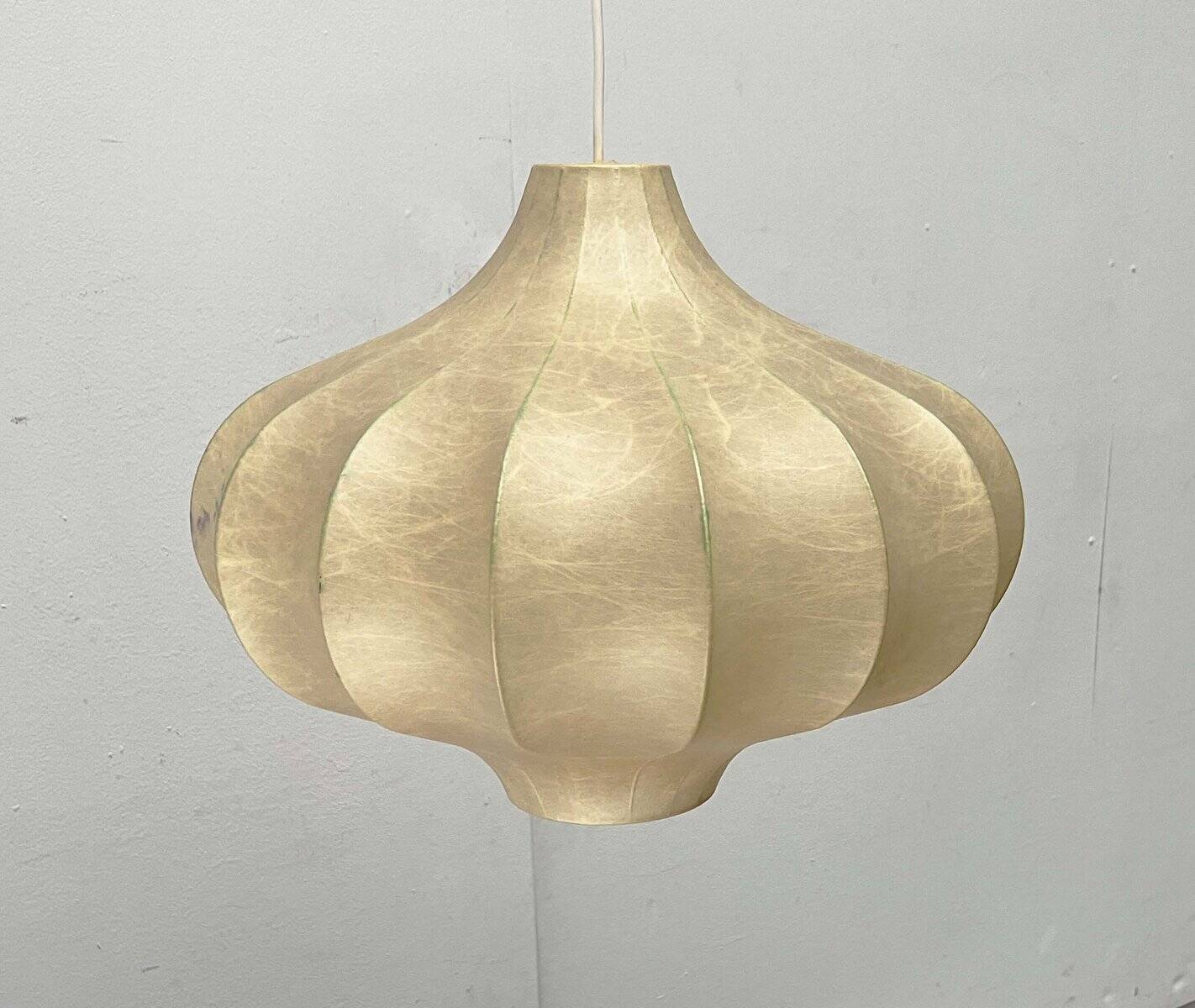 Modern mid-century Cocoon pendant lamp by Friedel Wauer for Goldkant Leuchten, Germany, 1960s.