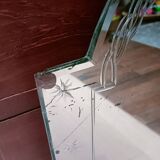 Art Deco beveled engraved mirror