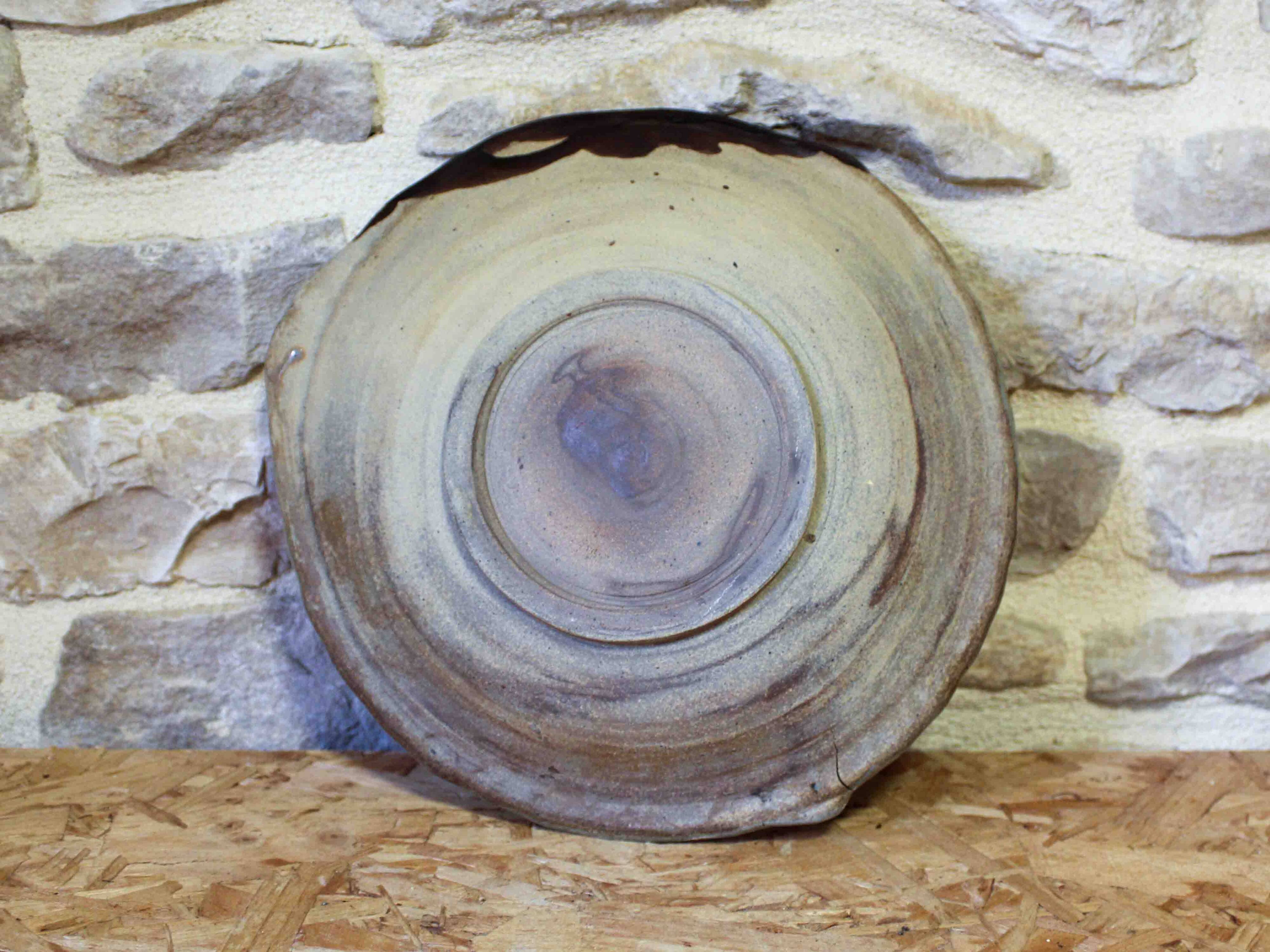 Assiette décorative en grès par Jacques Fleuret