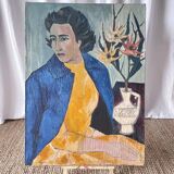 Female portrait – Modernist painting from the 1950s – School of Paris – Jean Be