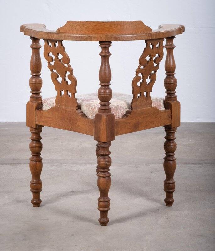 Vintage Danish Oak Corner Chair, 1940s