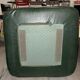 Vintage Green Bottle Leather Pouffe Footstool – 70s/80s