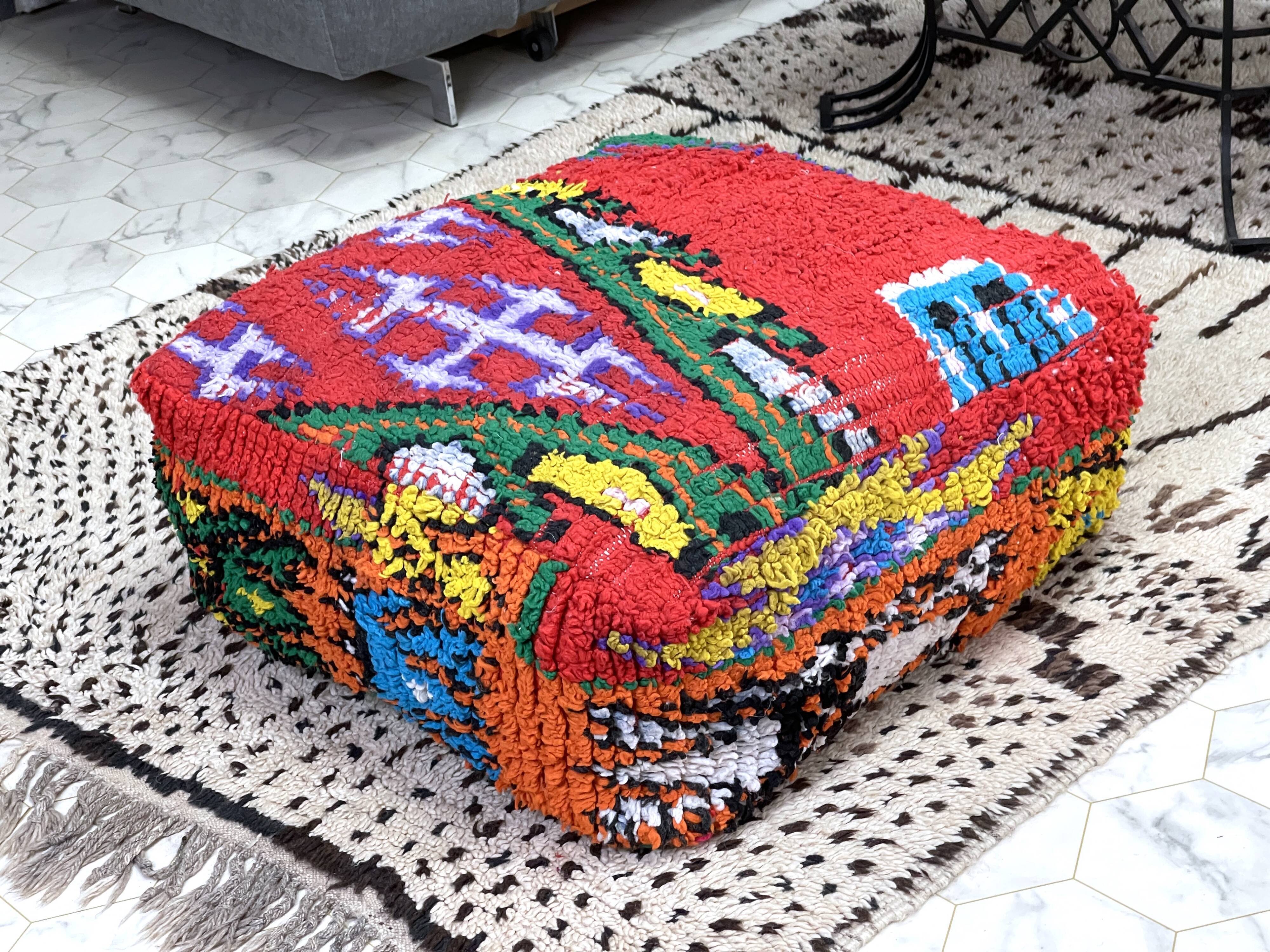 Moroccan kilim pouf