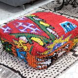 Moroccan kilim pouf