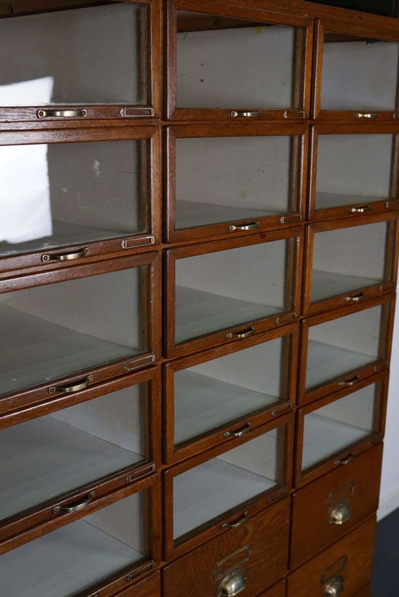Vintage oak haberdashery shop furniture, Netherlands, 1930s