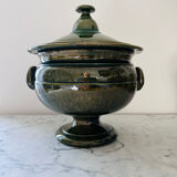 Large Provençal olive green soup tureen