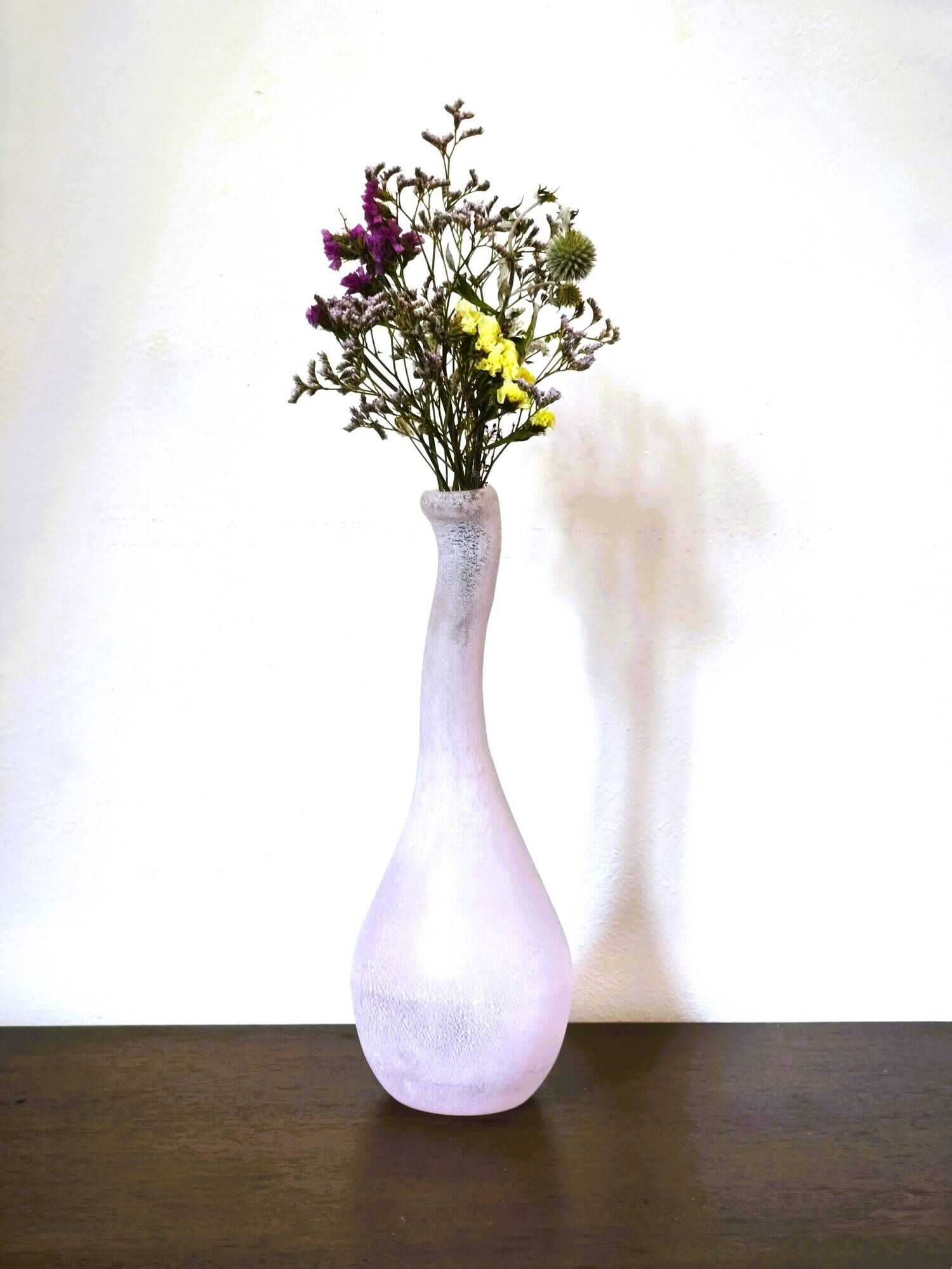 Satin-finished Italian art glass vase – Hand-blown glass, 20th century