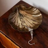Renzo Cassetti Vintage Brass Shell Bowl with golden patina – Handcrafted Italy 1960s