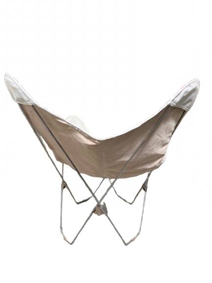 Pair of white leatherette butterfly chairs