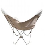 Pair of white leatherette butterfly chairs