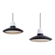 Set of 2 black and white pendant lamps for Nordisk Solar, Denmark 1960's