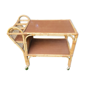 Rolling table rattan