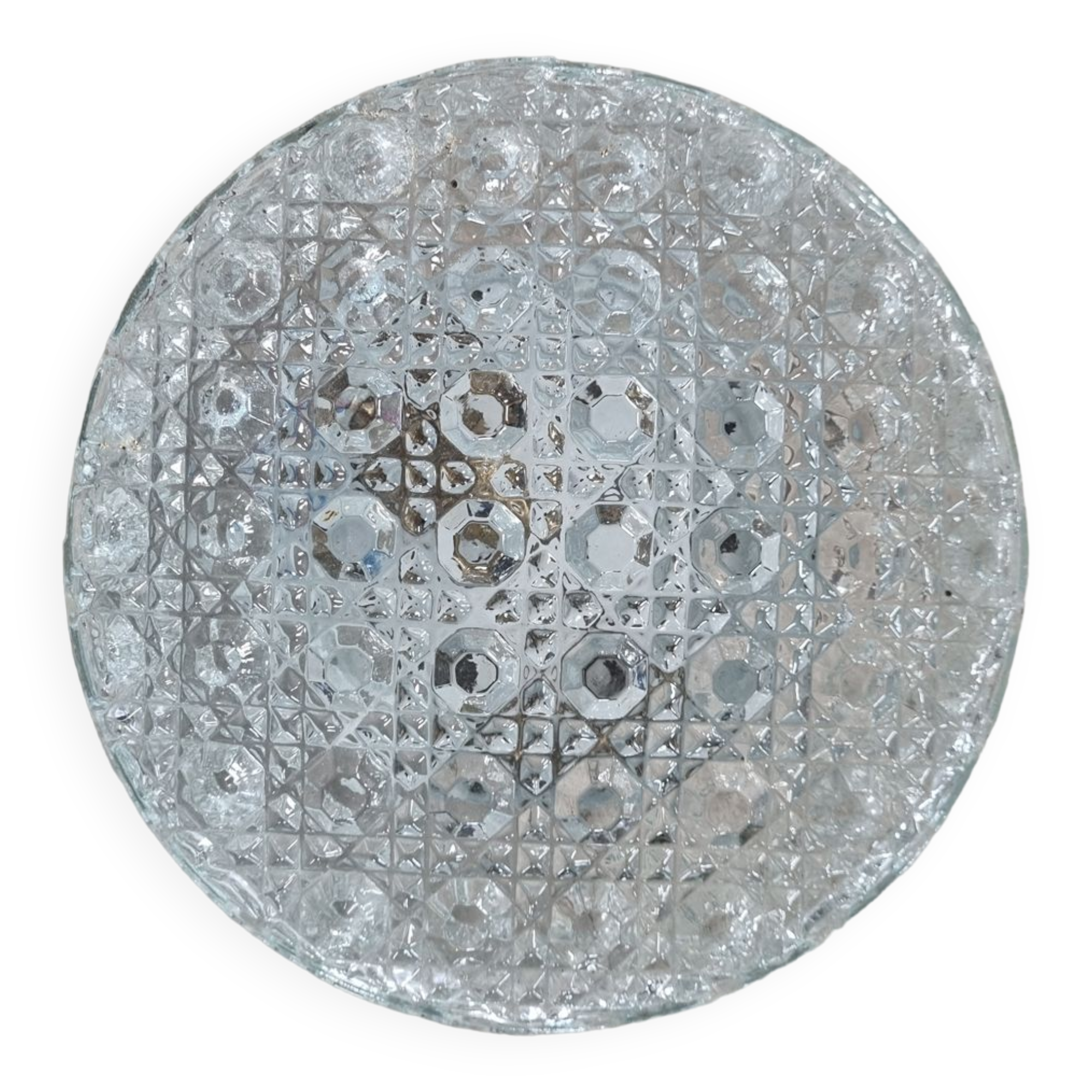 Round ceiling / wall lamp, vintage glass