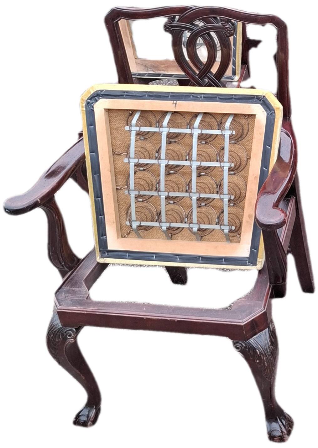 2 Chippendale-style armchairs