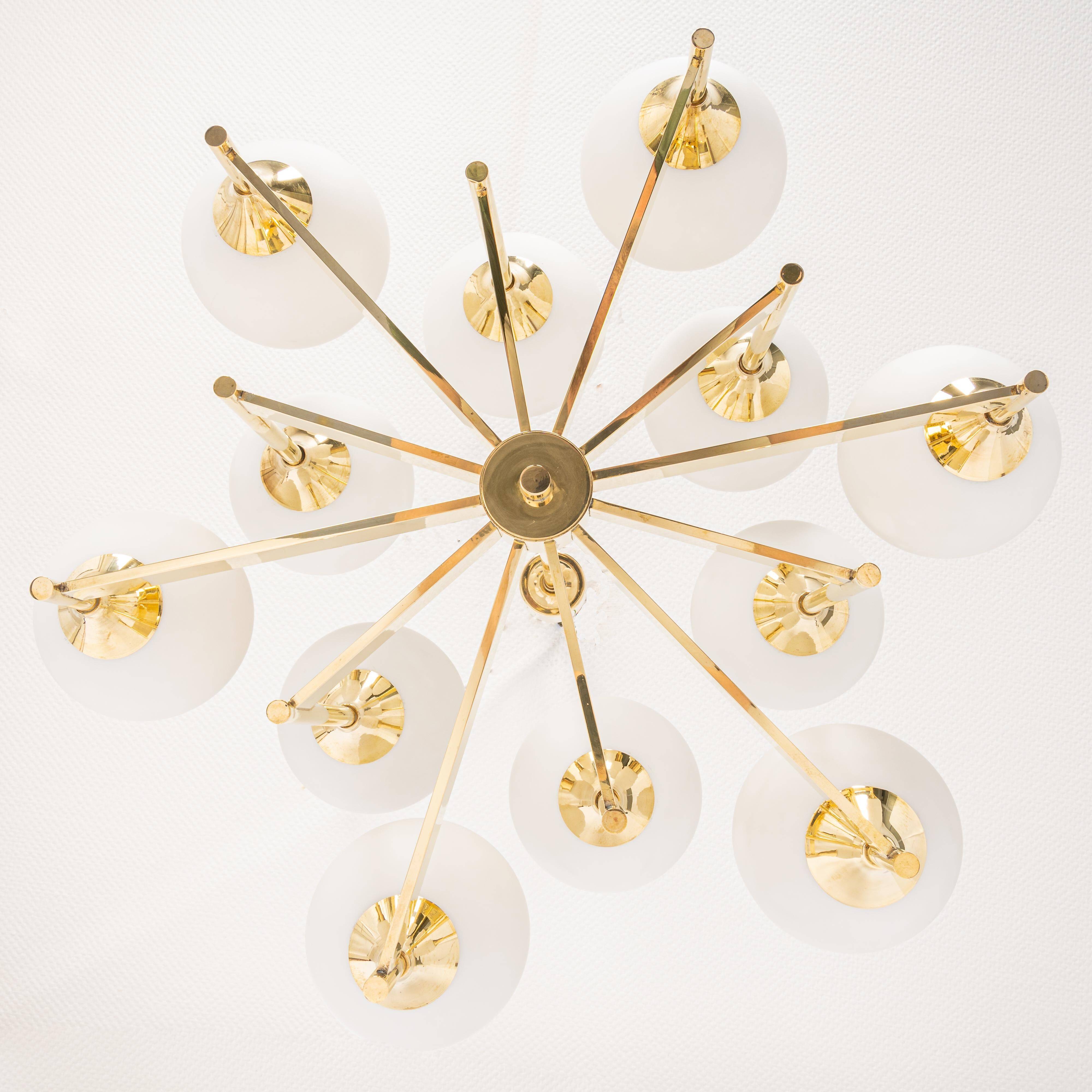 Stunning Sputnik chandelier by Kaiser, Germany, 1970s.