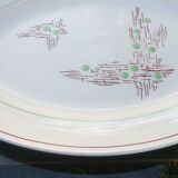Plat de service ovale de la faïencerie de Gien modèle Pigalle ancien