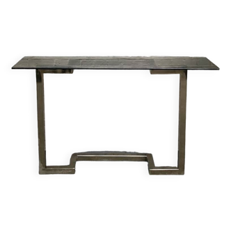 Table console belgo chromée - années 1980