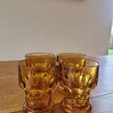 Lot de 4 verres ambrés vintage, Italy