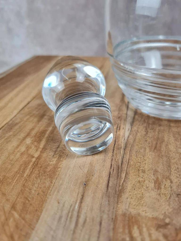 Vintage glass carafe by Guy Degrenne – 1970s design