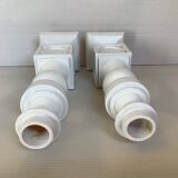 Pair of white candlesticks