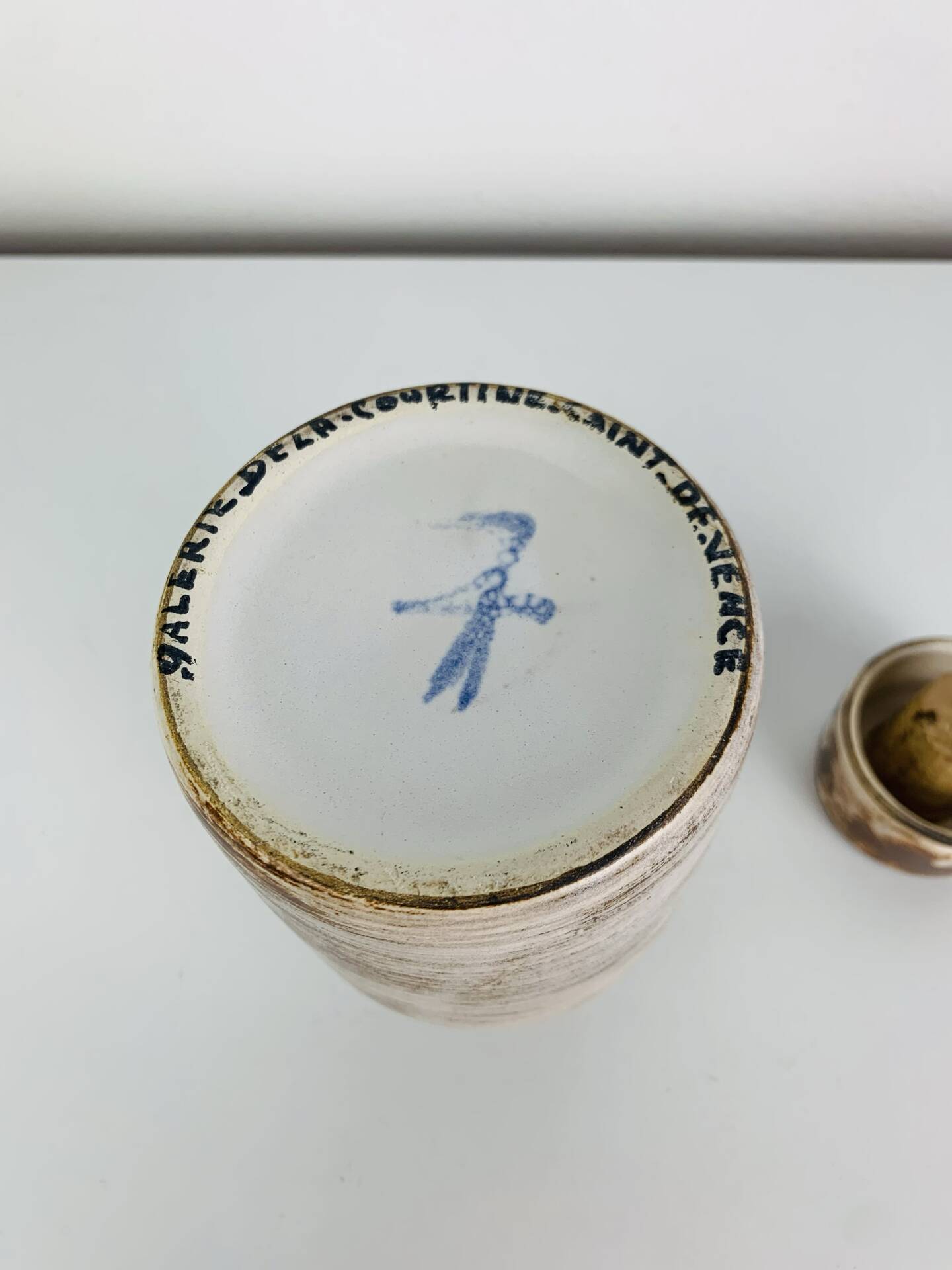 Ceramic bottle by Henri Cimal, Galerie de la Courtine, 1960s