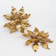 Wonderful pair gilded floral flush mount lights by Hans Kogl
