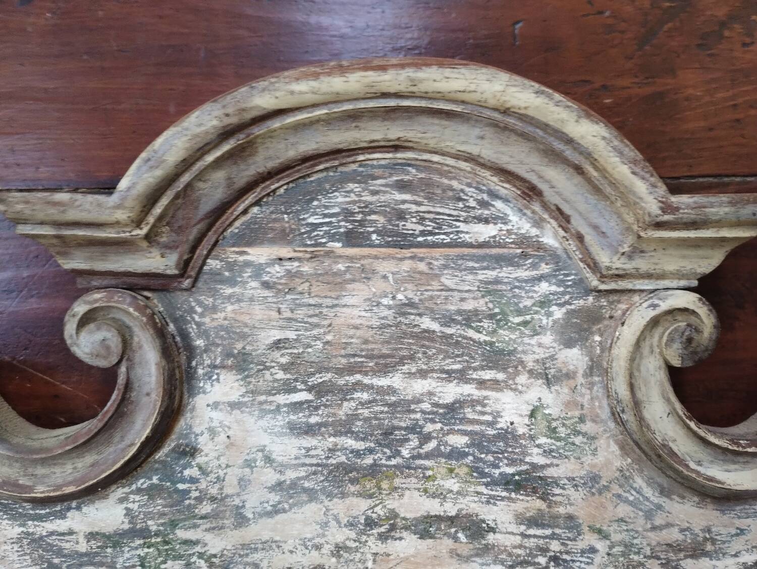 Wooden door pediment