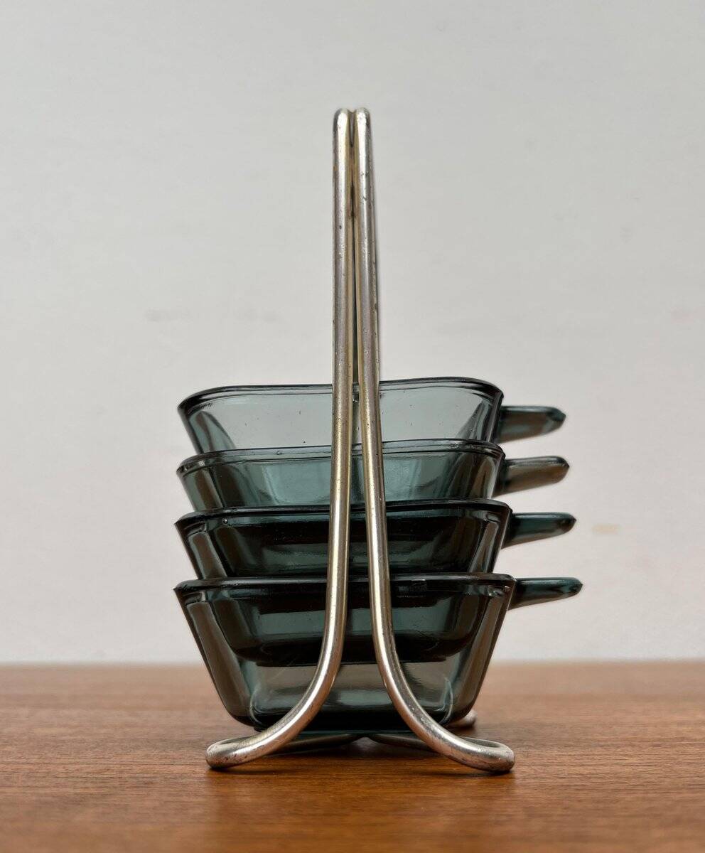 Stackable German ashtrays from the mid-century by Wilhelm Wagenfeld for WMF, 1960s, set of 5.