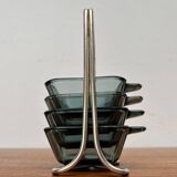 Stackable German ashtrays from the mid-century by Wilhelm Wagenfeld for WMF, 1960s, set of 5.