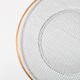 Large Vintage Glass Plate, Patterned Crystal Platter with Bronze Rim. Italy
